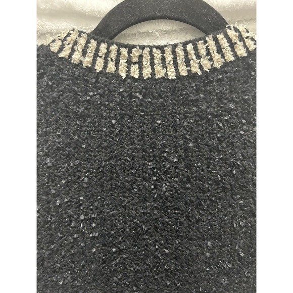 360SWEATER‎ Black Textured Knit Sweater Boucle Quiet Luxury Preppy Size S - Picture 6 of 6